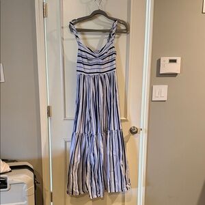 JCrew Striped Blue & White Maxi Dress - size 2P